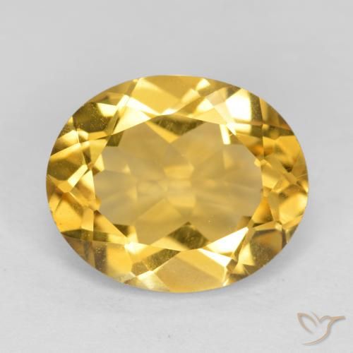 4.25ct Натуральный Средний золотой Цитрин, Овал, VVS-VS
