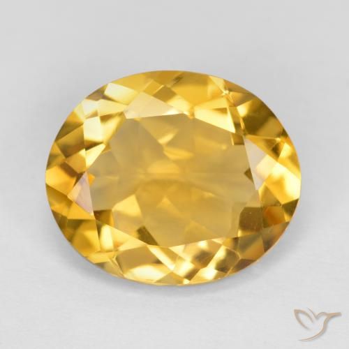 3.93ct Натуральный Золотисто-оранжевый Цитрин, Овал, Чистота VVS