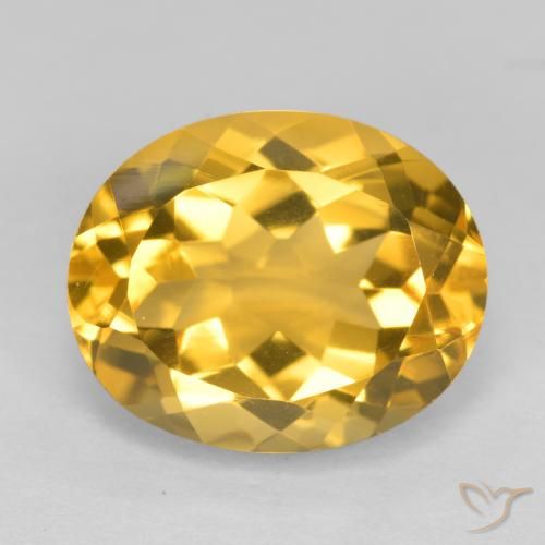 5.04ct Натуральный Золотисто-оранжевый Цитрин, Овал, Чистота VVS
