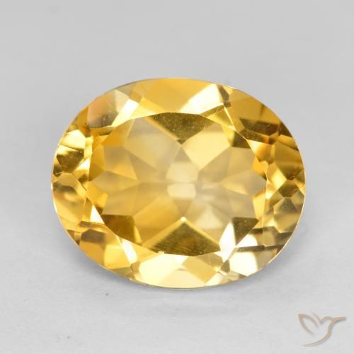 4.01ct Натуральный Золотисто-оранжевый Цитрин, Овал, Чистота VVS
