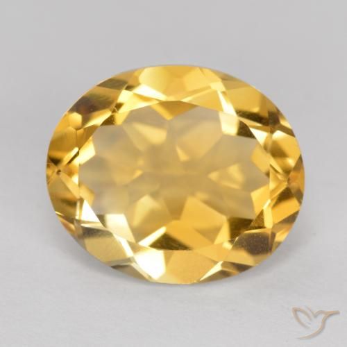 3.98ct Натуральный Средний золотой Цитрин, Овал, Чистота VVS