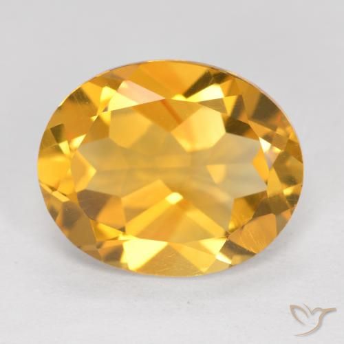 4.34ct Натуральный Темно-золотой Цитрин, Овал, VVS-VS