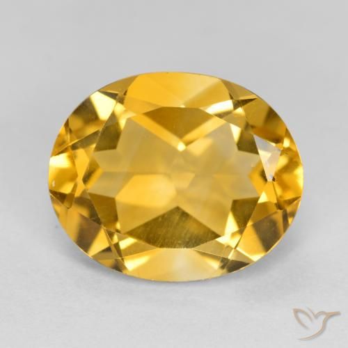 4.10ct Натуральный Золотой Цитрин, Овал, VVS-VS