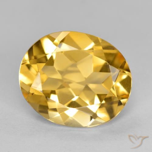 4.10ct Натуральный Средний золотой Цитрин, Овал, VVS-VS