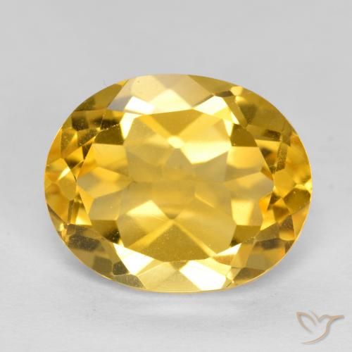 4.77ct Натуральный Золотой Цитрин, Овал, VVS-VS