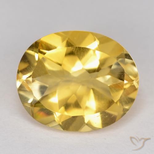 4.28ct Натуральный Средний золотой Цитрин, Овал, Чистота VS