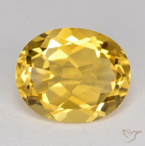 4.34ct Натуральный Средний золотой Цитрин, Овал, Чистота VS