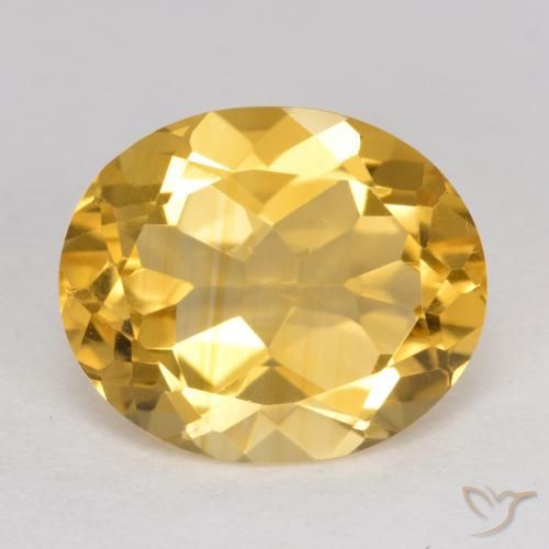4.14ct Натуральный Золотисто-оранжевый Цитрин, Овал, Чистота VS