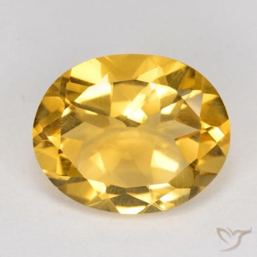 4.08ct Натуральный Средний золотой Цитрин, Овал, Чистота VS