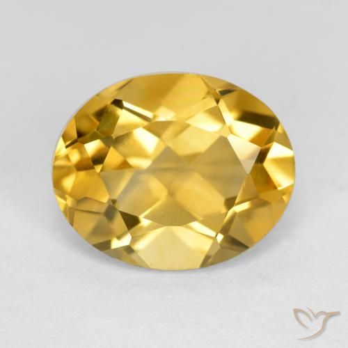 4.16ct Натуральный Средний золотой Цитрин, Овал, Чистота VS