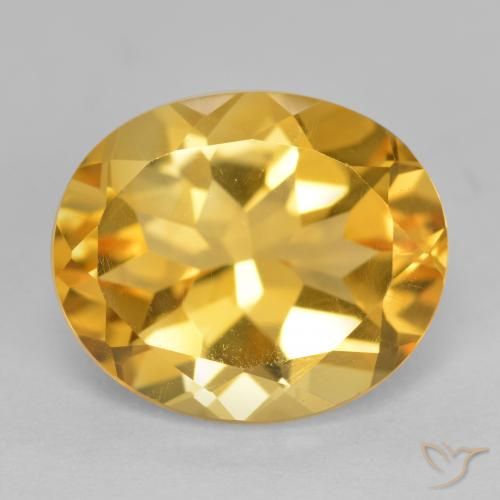 4.46ct Натуральный Золотисто-оранжевый Цитрин, Овал, Чистота VS