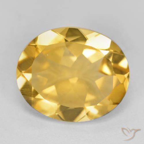 4.03ct Натуральный Среднее золото Цитрин, Овал, Чистота VS