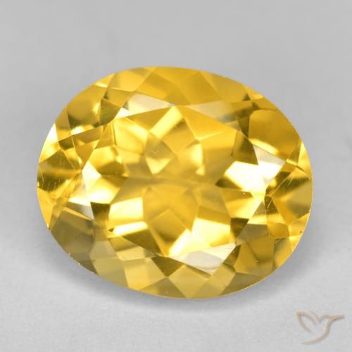4.40ct Натуральный Золотой Цитрин, Овал, Чистота VS