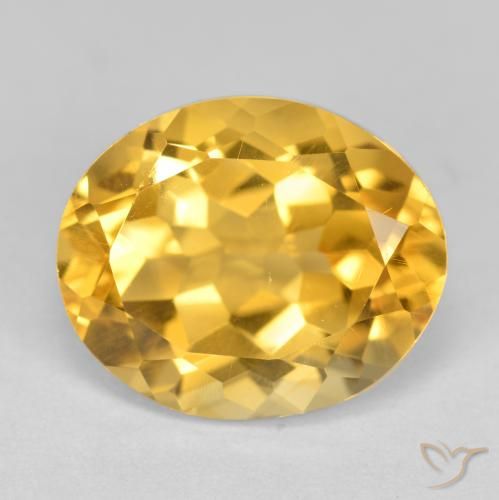 4.53ct Натуральный Яркое золото Цитрин, Овал, Чистота VS