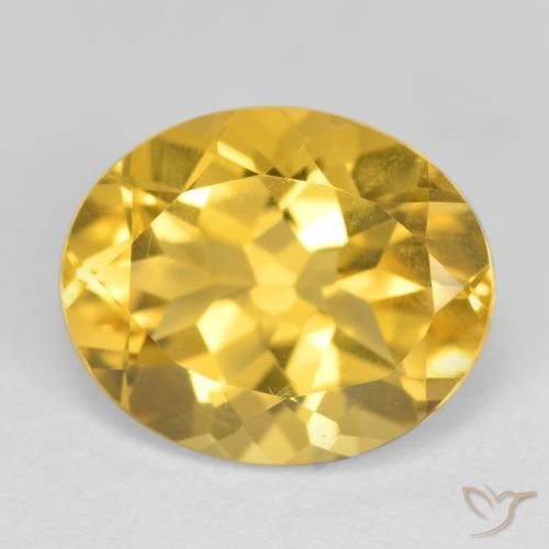 4.07ct Натуральный Золотисто-оранжевый Цитрин, Овал, Чистота VS