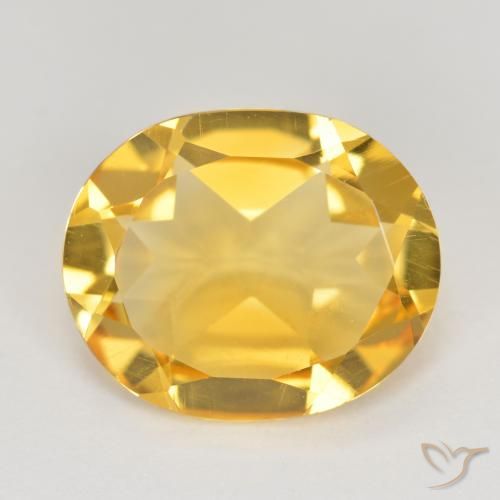 3.44ct Натуральный Среднее золото Цитрин, Овал, Чистота VS