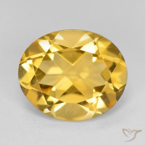 3.91ct Натуральный Средний золотой Цитрин, Овал, Чистота VS