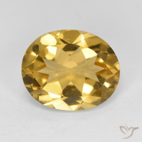 4.28ct Натуральный Средний золотой Цитрин, Овал, Чистота VS