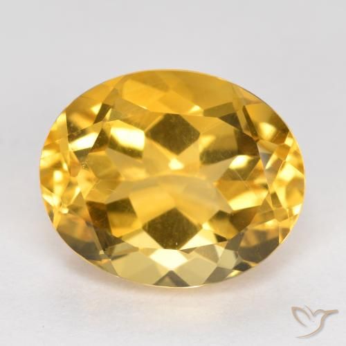 3.59ct Натуральный Средний золотой Цитрин, Овал, VVS-VS