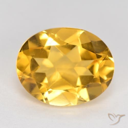 3.49ct Натуральный Средний золотой Цитрин, Овал, VVS-VS