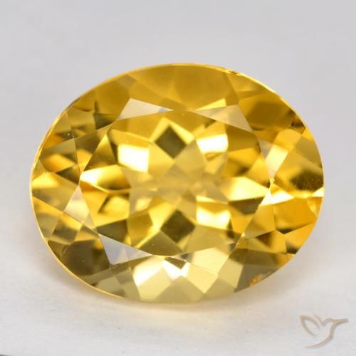 3.43ct Натуральный Средне-темный золотистый Цитрин, Овал, VVS-VS