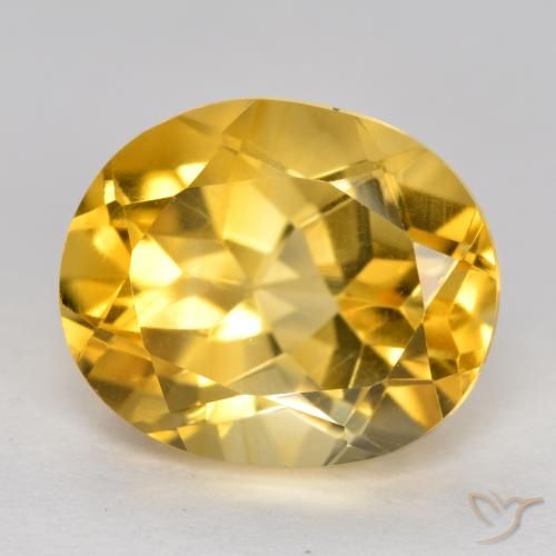 3.66ct Натуральный Средний золотой Цитрин, Овал, VVS-VS