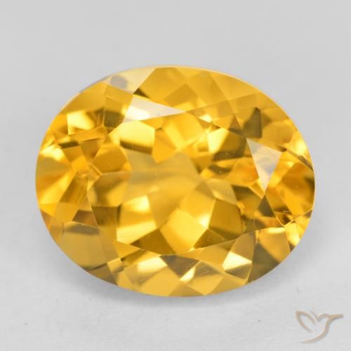 3.90ct Натуральный Среднее золото Цитрин, Овал, Чистота VVS