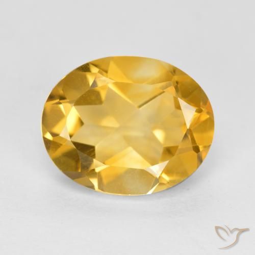 2.94ct Натуральный Среднее золото Цитрин, Овал, Чистота VVS