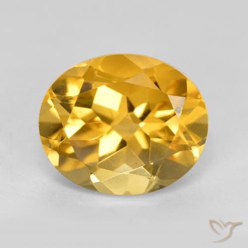 3.93ct Натуральный Золотисто-оранжевый Цитрин, Овал, Чистота VVS