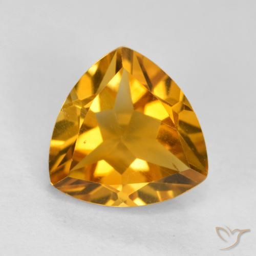 1.16ct Натуральный Оранжево-золотой Цитрин, Триллион, VVS-VS