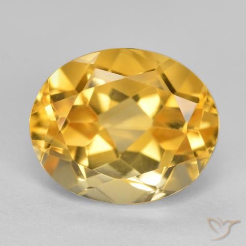 4.02ct Натуральный Средне-темный золотистый Цитрин, Овал, Чистота VVS
