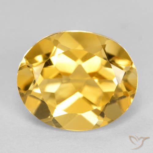 3.35ct Натуральный Золотисто-оранжевый Цитрин, Овал, VVS-VS