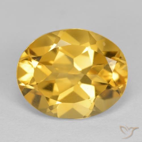 3.39ct Натуральный Средний золотой Цитрин, Овал, VVS-VS