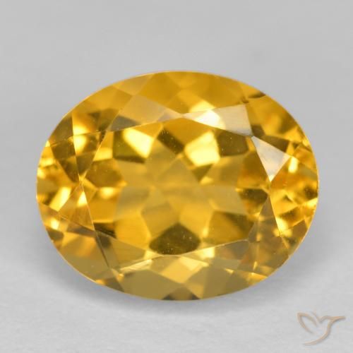 3.95ct Натуральный Темно-золотой Цитрин, Овал, Чистота VVS