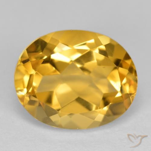 3.91ct Натуральный Средне-темный золотистый Цитрин, Овал, VVS-VS