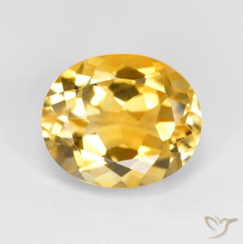 3.63ct Натуральный Средне-темный золотистый Цитрин, Овал, Чистота VVS