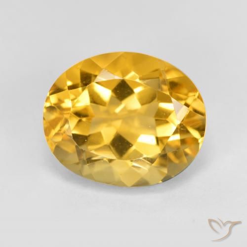 3.97ct Натуральный Золотисто-оранжевый Цитрин, Овал, Чистота VVS