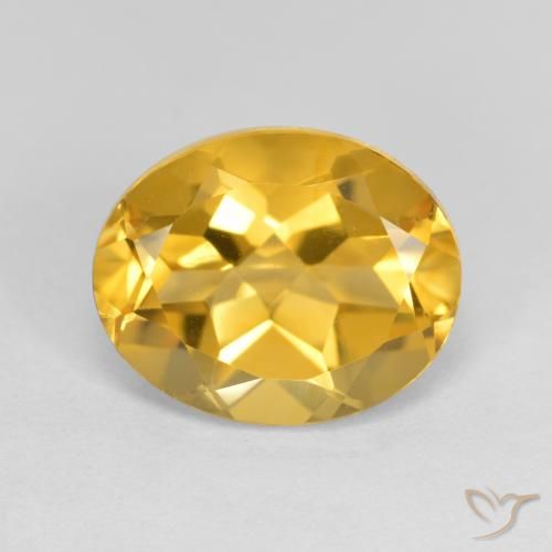 3.37ct Натуральный Средний золотой Цитрин, Овал, VVS-VS