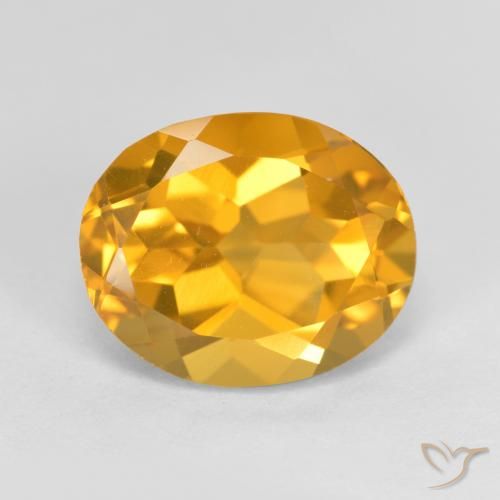 3.54ct Натуральный Средне-светлый оранжево-золотой Цитрин, Овал, VVS-VS