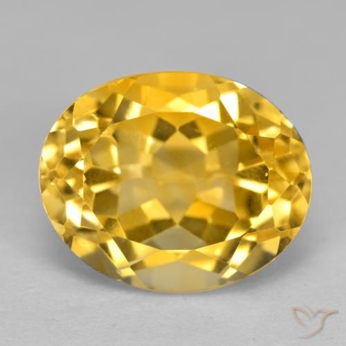 4.44ct Натуральный Средне-темный золотистый Цитрин, Овал, VVS-VS