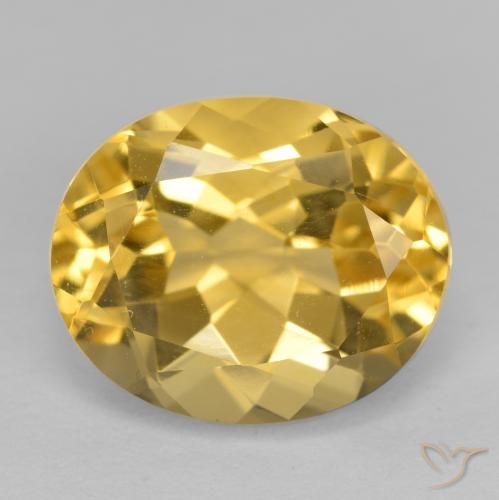 3.66ct Натуральный Золотисто-оранжевый Цитрин, Овал, Чистота VVS
