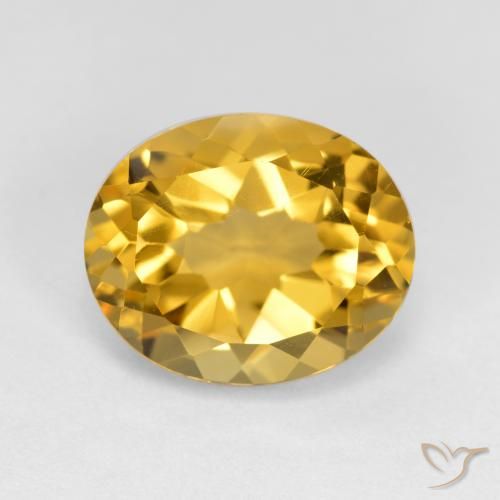 3.44ct Натуральный Средний золотой Цитрин, Овал, Чистота VVS
