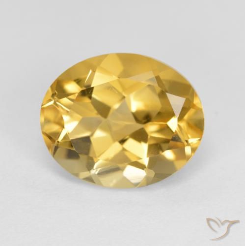 3.56ct Натуральный Средний золотой Цитрин, Овал, Чистота VVS