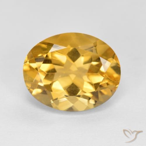 3.42ct Натуральный Золотисто-оранжевый Цитрин, Овал, VVS-VS