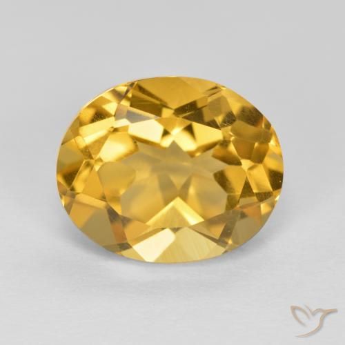 3.65ct Натуральный Средний золотой Цитрин, Овал, VVS-VS