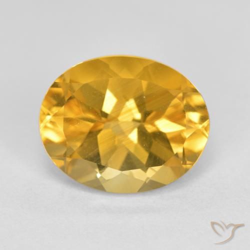 3.66ct Натуральный Средне-темный золотистый Цитрин, Овал, VVS-VS