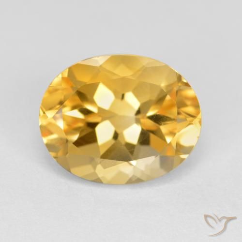 3.74ct Натуральный Золотой Цитрин, Овал, VVS-VS