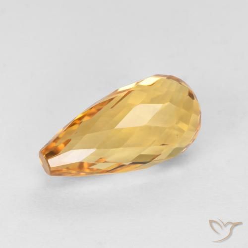 2.99ct Натуральный Оранжево-золотой Цитрин, Бриолет, VVS-VS
