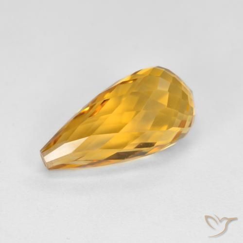 4.40ct Натуральный Оранжево-золотой Цитрин, Бриолет, VVS-VS