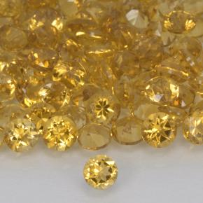 0.17 карата, натуральный Золотисто-оранжевый Цитрин, Огранка Круг, VVS-VS
